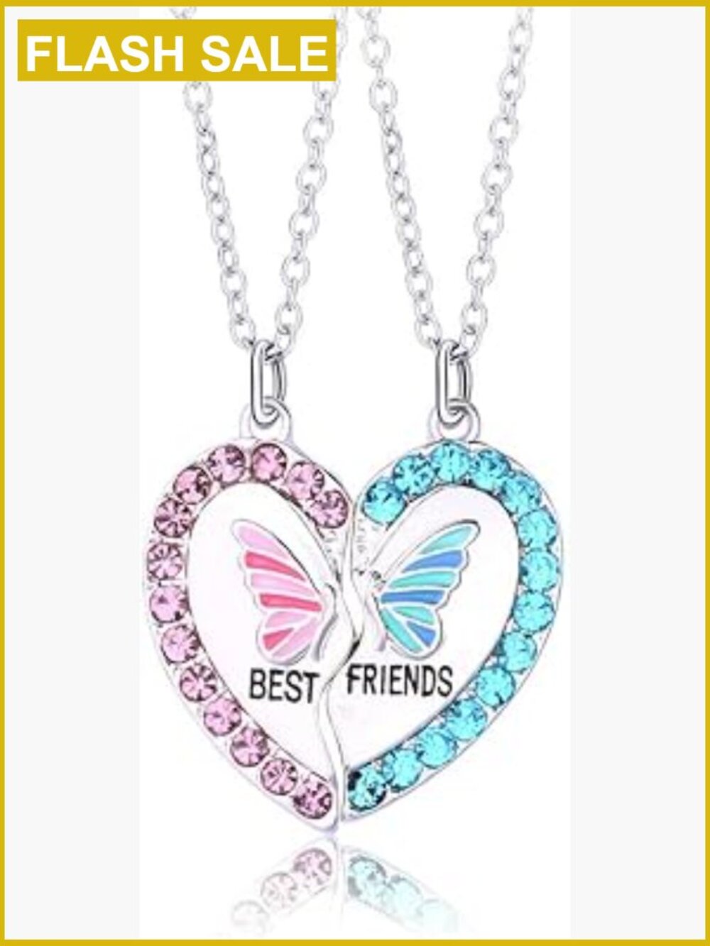 Split Heart Magnetic Necklace Set Friendship Gifts BFF Pendant